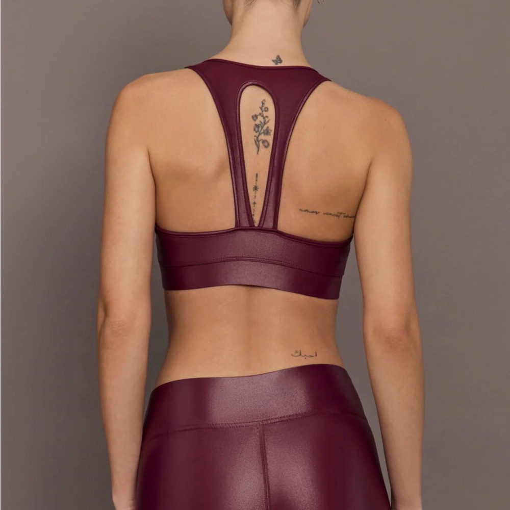 Carbon38 Deep Burgundy Legginz and Sports Bra in Takara shine